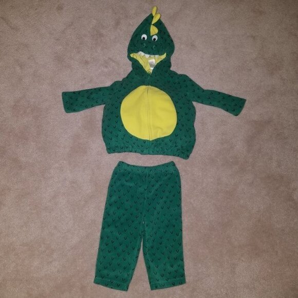 Carter's Green Dinosaur Halloween Costume Baby 6-9 Months Dragon Jacket Pants - Picture 1 of 11